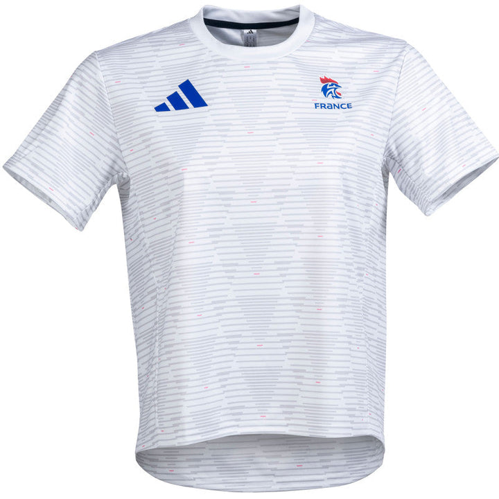 maillot echauffement handball france femme ffhb 2025 blanc adidas