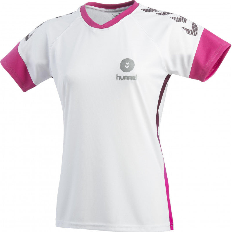 maillot hummel femme blanc rose gris