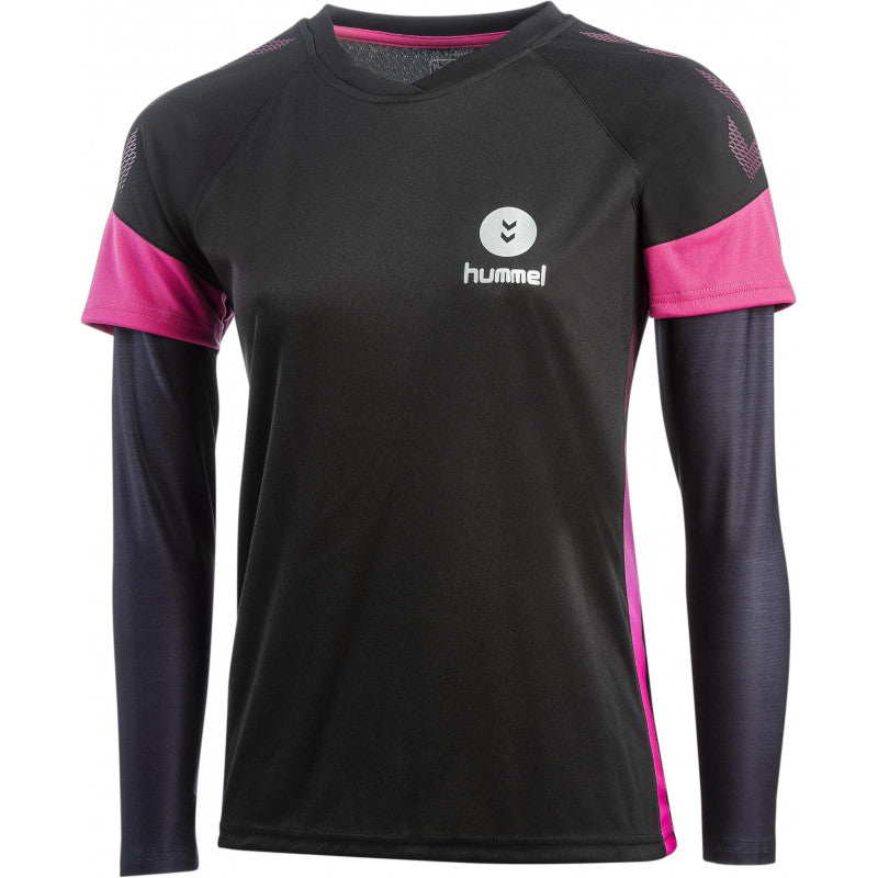 maillot hummel gardienne trophy 2019 couleur noir rose et gris