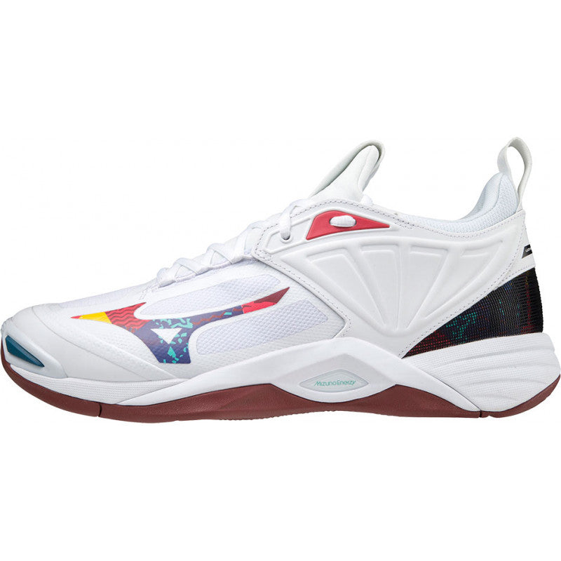 mizuno wave momentum 2 blanc marron rouge noir multicolore