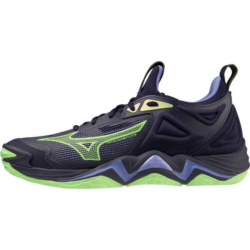 mizuno wave momentum 3 bleu marine vert