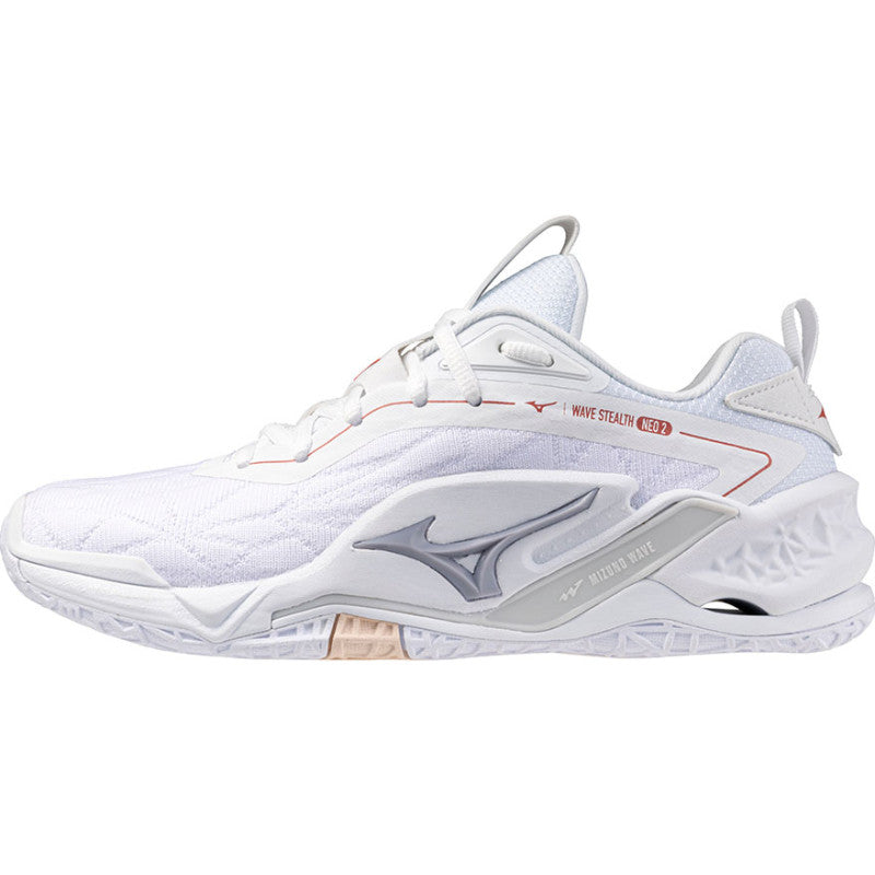 mizuno wave stealth neo femme blanc gris bronze Hand Shop