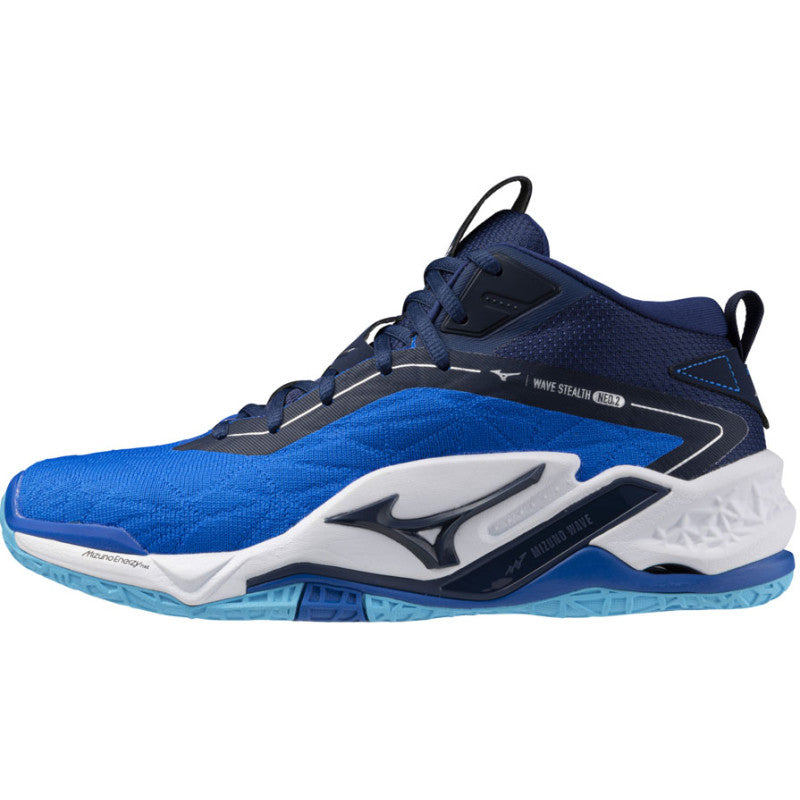 mizuno wave stealth neo 2 mid bleu blanc