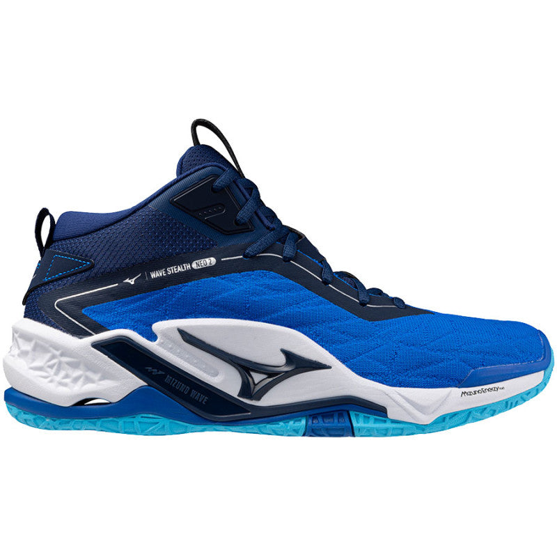 mizuno wave stealth neo 2 mid bleu blanc