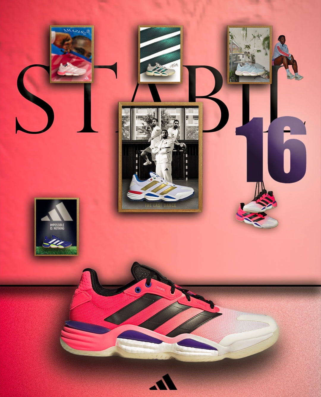 Adidas Stabil 16 Rouge Blanc Noir