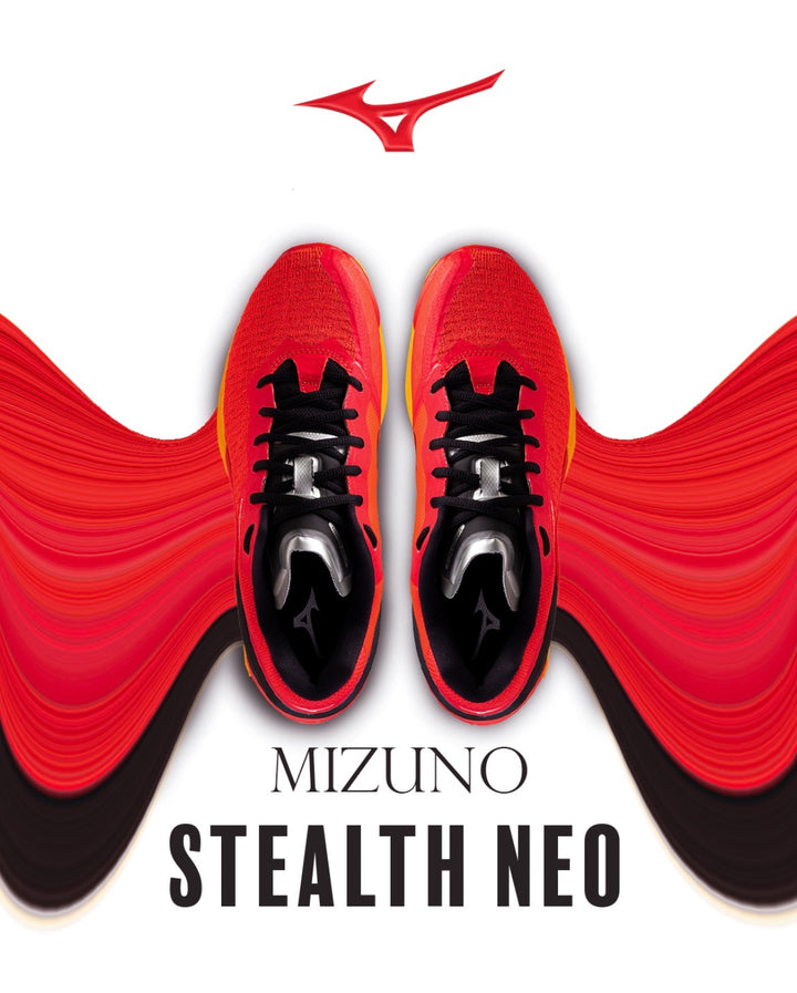 mizuno wave stealth neo rouge orange jaune noir blanc