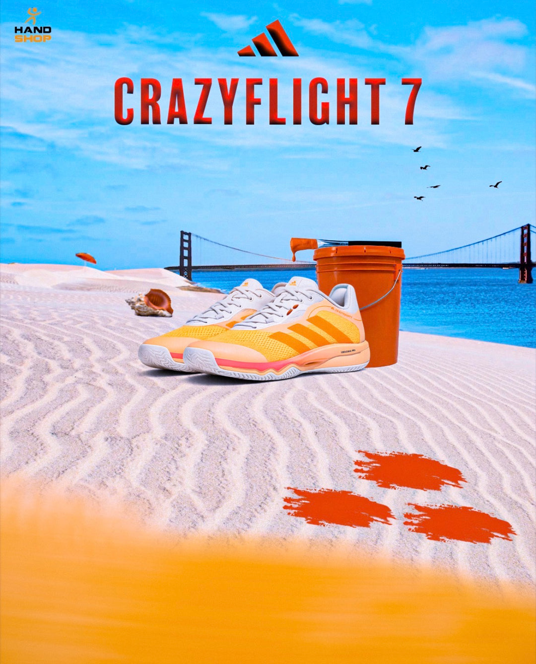 adidas Crazyflight 7 Orange Blanc