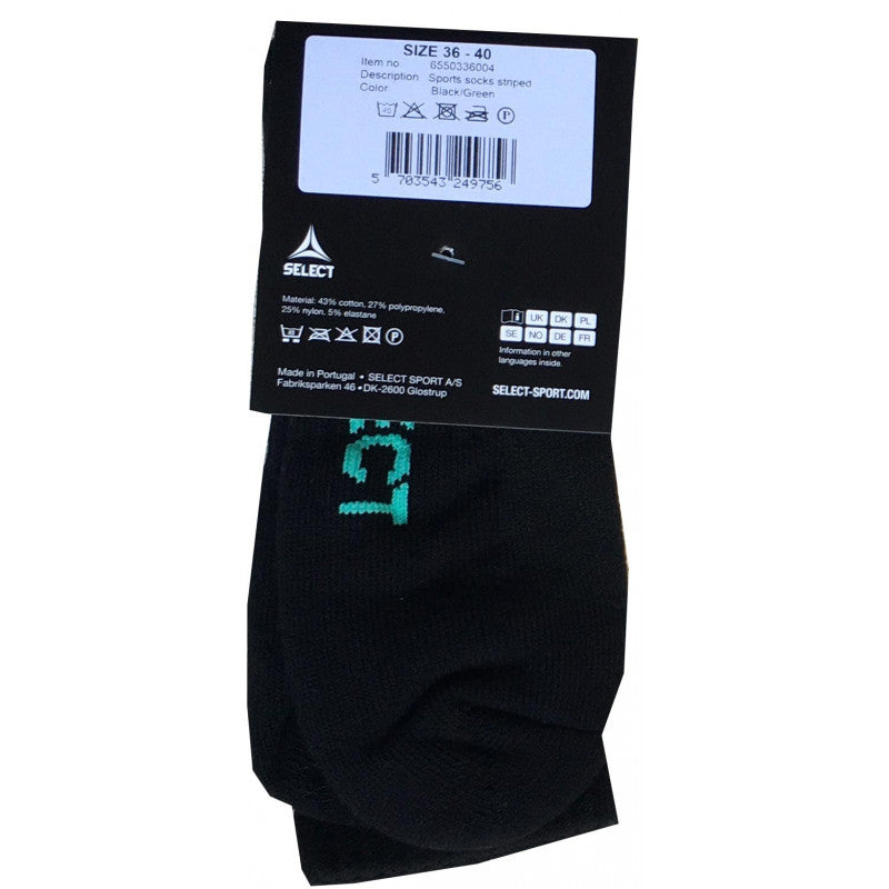 Chaussettes Select Striped Noir Vert