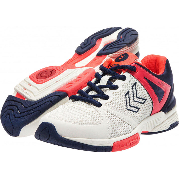 Chaussures Handball Aerocharge HB 180 Femme Blanc Rose Bleu