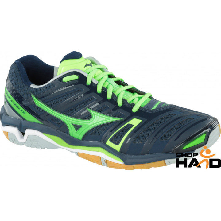 Chaussures Handball Mizuno Wave Stealth 4 Bleu Vert