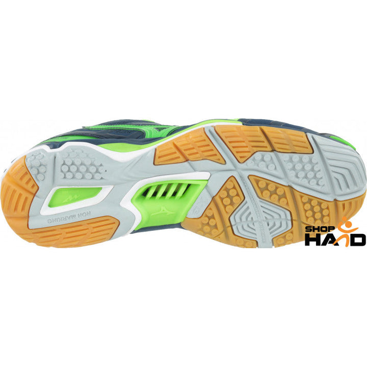Chaussures Handball Mizuno Wave Stealth 4 Bleu Vert