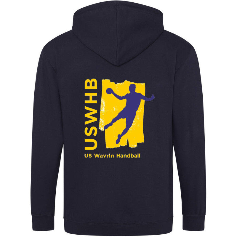 Hoodie zippé US Wavrin Handball Marine