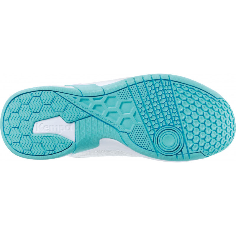 Kempa Attack Three Femme Blanc Turquoise