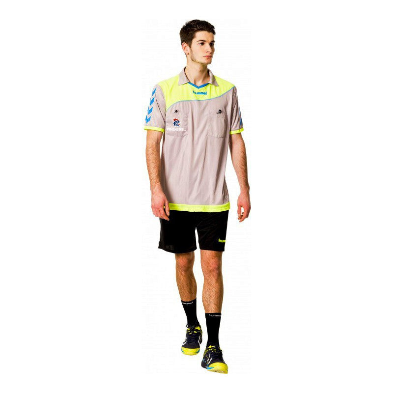 Maillot Arbitre Hummel Ligue FFBB Porté Basket Ball vintage Noir et gris - L Maillot Arbitre Hummel Ligue FFBB Porté Basket Ball vintage Noir et gris - L