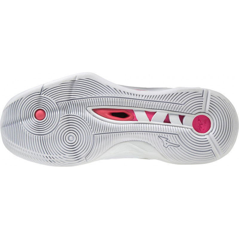 Mizuno Wave Momentum 2 Femme Blanc Rose Turquoise