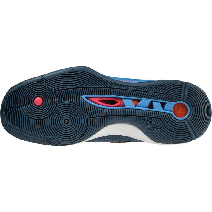 Mizuno Wave Momentum 2 Mid Bleu Blanc Orange