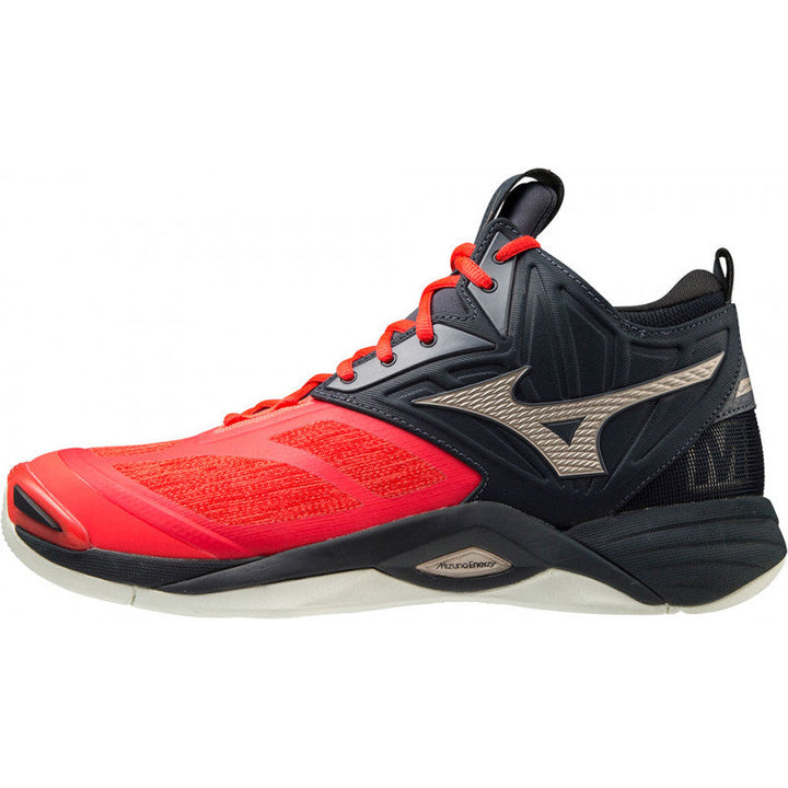 Mizuno Wave Momentum 2 Mid Noir Rouge Or