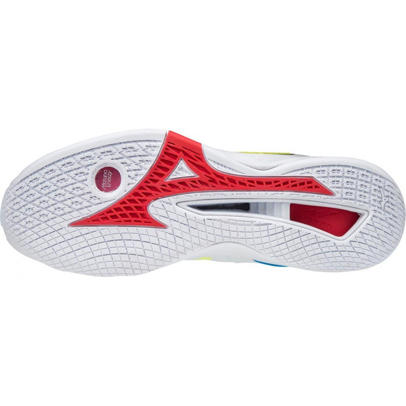 Mizuno Wave Stealth Neo Blanc Bleu Jaune Rouge