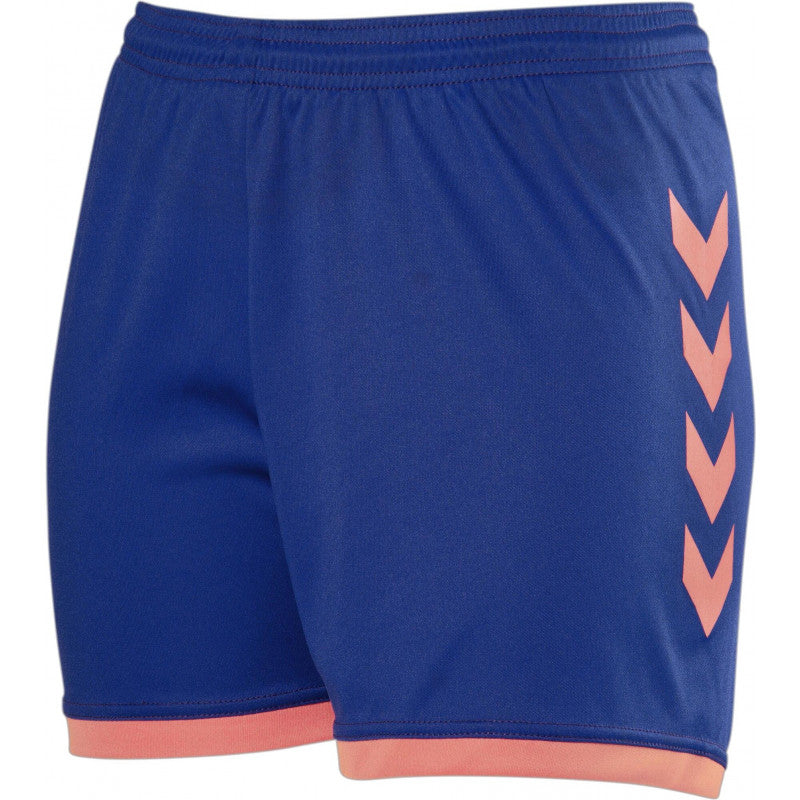 Short Hummel Campaign femme bleu roi et corail