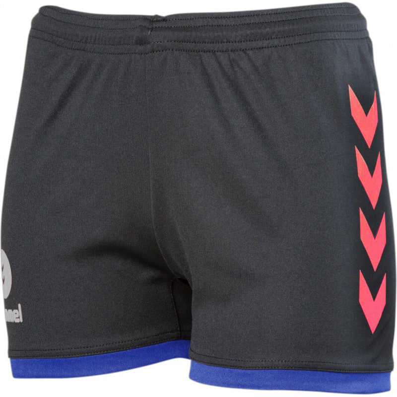 Short Hummel Campaign femme noir corail bleu