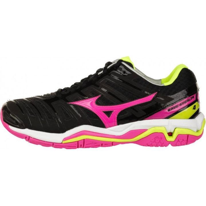 Wave Stealth 4 Mizuno Femme Noir Rose Jaune