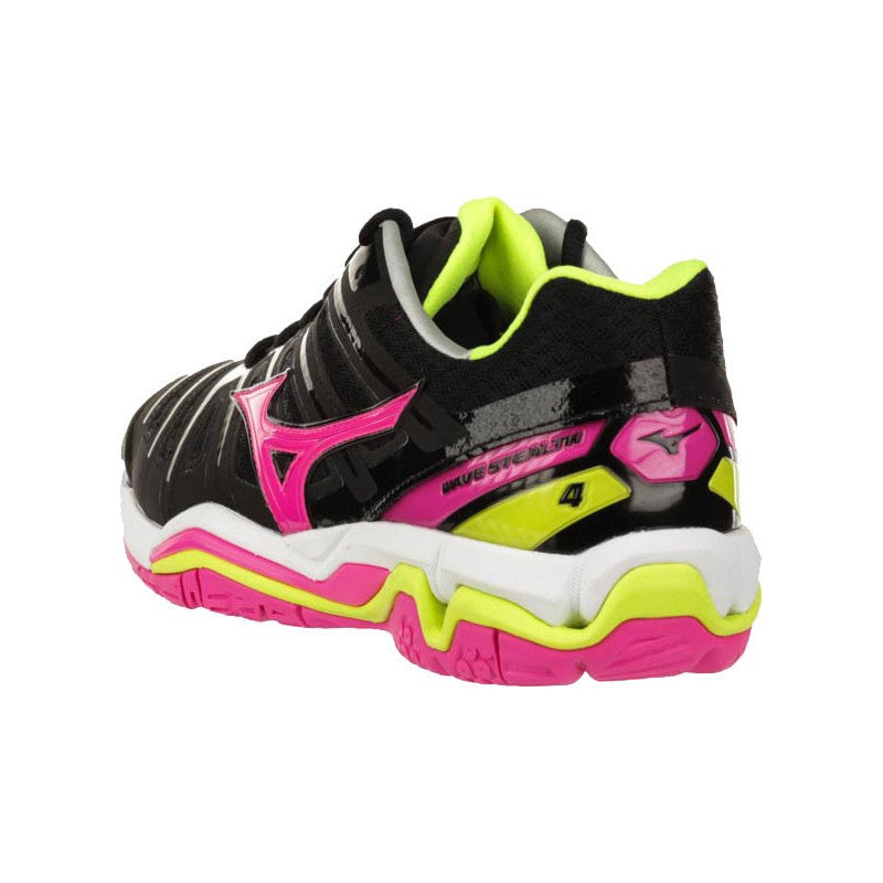 Wave Stealth 4 Mizuno Femme Noir Rose Jaune