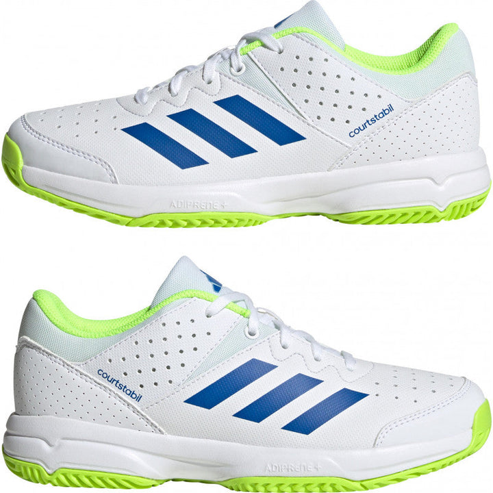 adidas court stabil enfant blanc bleu jaune