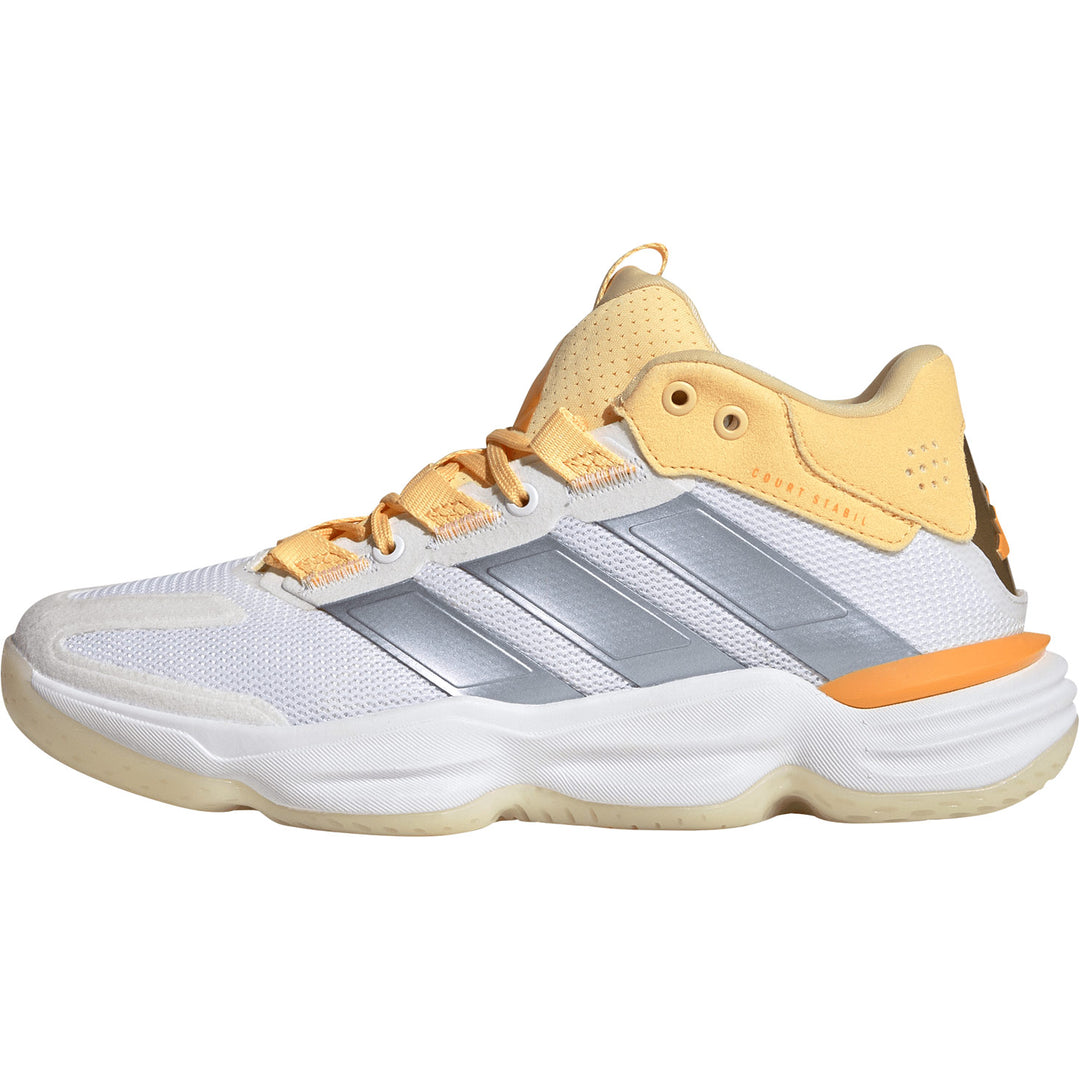 Chaussures de Handball adidas Court Stabil - Blanc & Orange