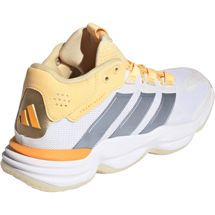 Chaussures de Handball adidas Court Stabil - Blanc & Orange