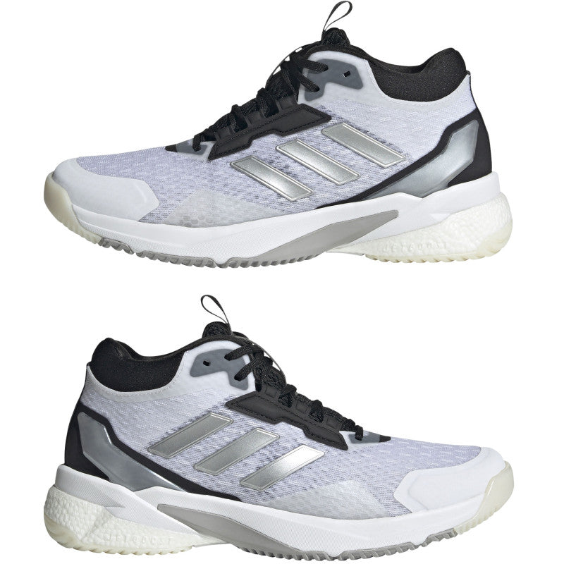 adidas crazyflight 5 mid femme blanc argent noir