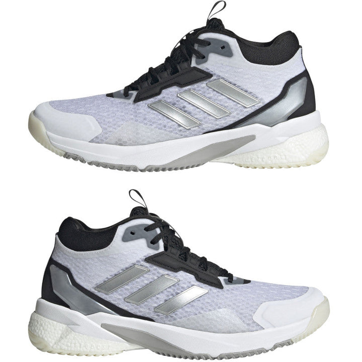 adidas crazyflight 5 mid femme blanc argent noir