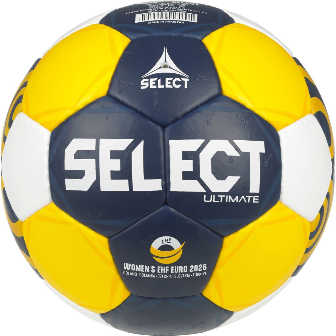 Ballon Select Ultimate EHF Euro Femme 2026 Bleu Blanc Jaune