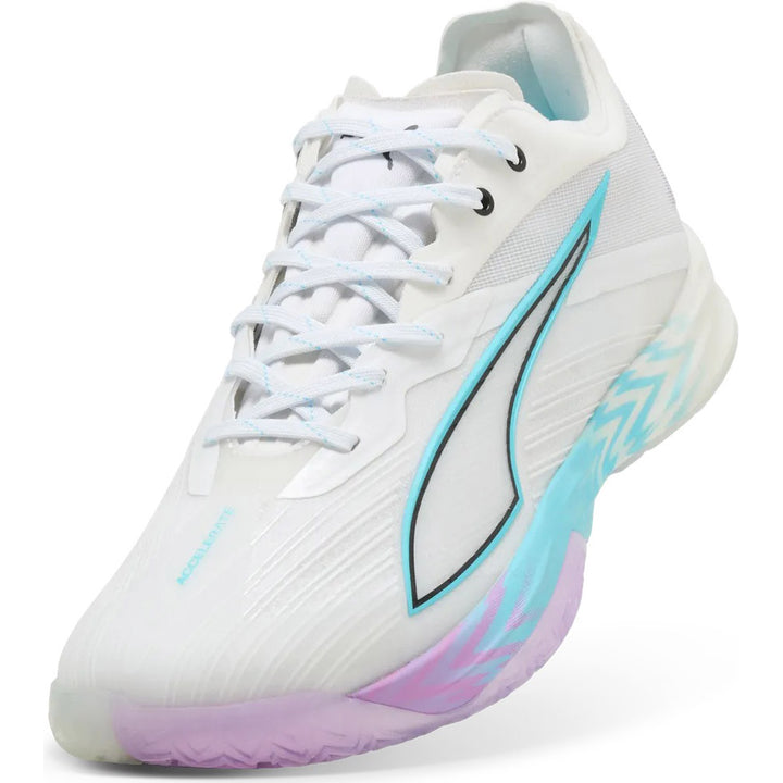 Puma Accelerate Nitro SQD 5 Blanc Turquoise Violet