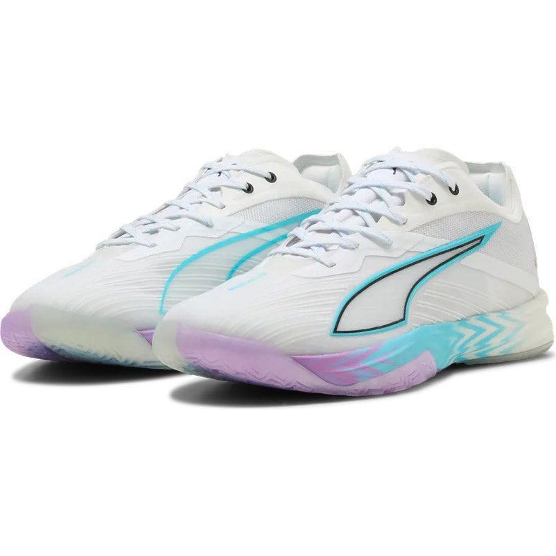 Puma Accelerate Nitro SQD 5 Blanc Turquoise Violet
