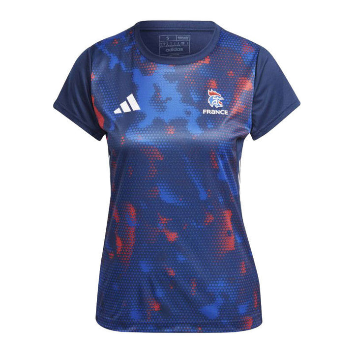 maillot echauffement ffhb equipe france handball 2023 bleu femme adidas