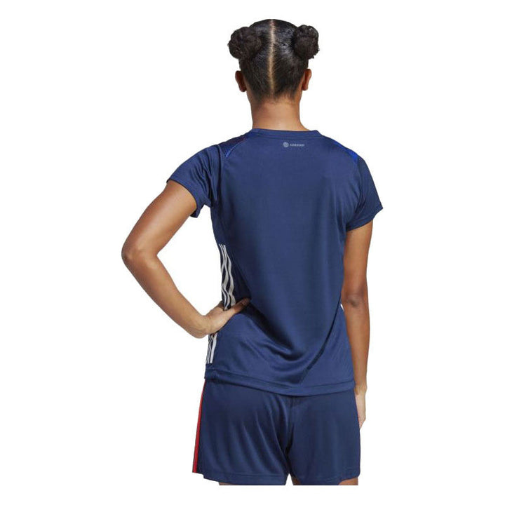 maillot echauffement ffhb equipe france handball 2023 bleu femme adidas