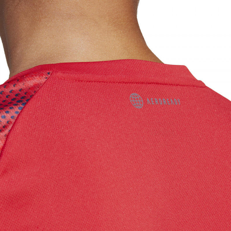 maillot echauffement ffhb equipe france handball 2023 rouge femme adidas
