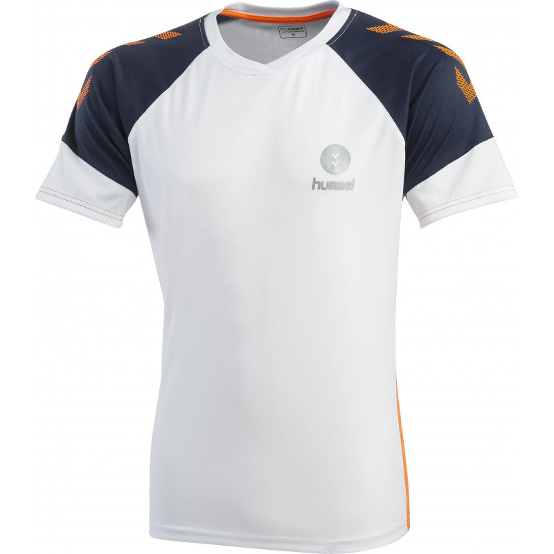 maillot hummel blanc bleu orange