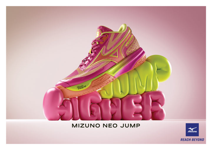 Chaussures de Handball Mizuno Neo Jump - Rose Fuchsia & Jaune Fluo