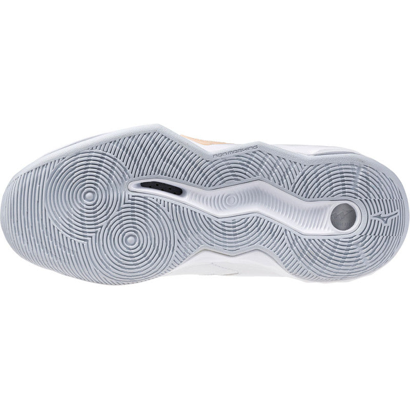mizuno wave dimension femme blanc saumon