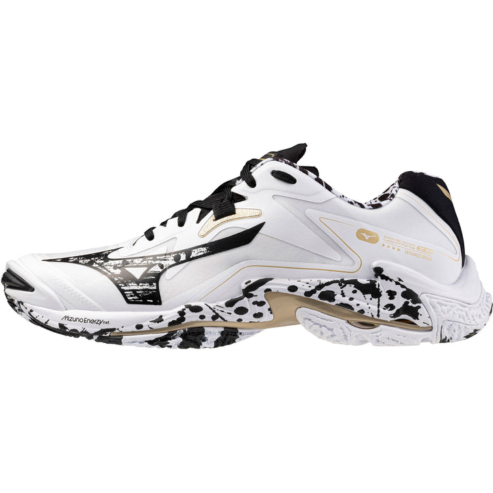 mizuno wave lightning z8 kakizome blanc noir or