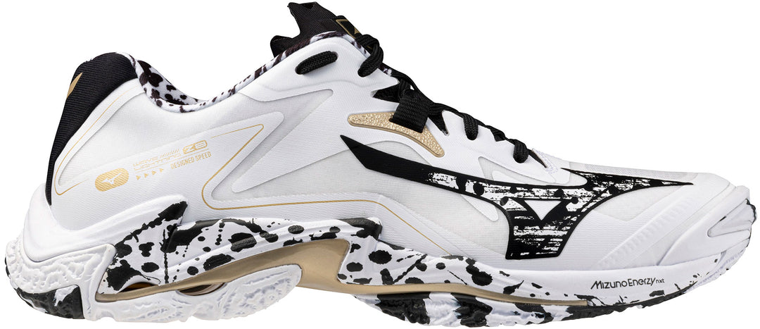 mizuno wave lightning z8 kakizome blanc noir or