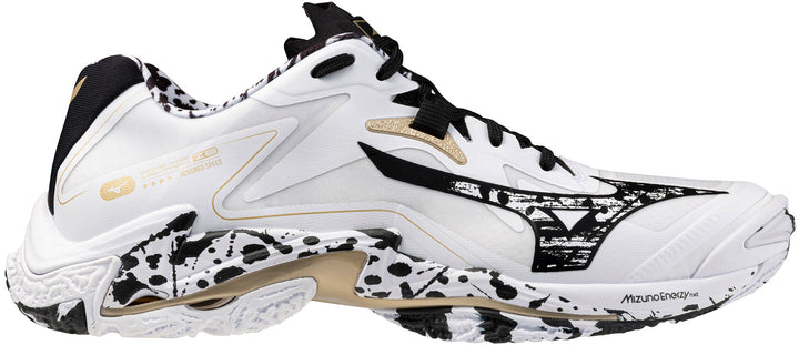 mizuno wave lightning z8 kakizome blanc noir or