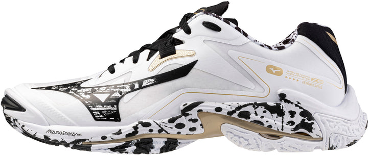 mizuno wave lightning z8 kakizome blanc noir or