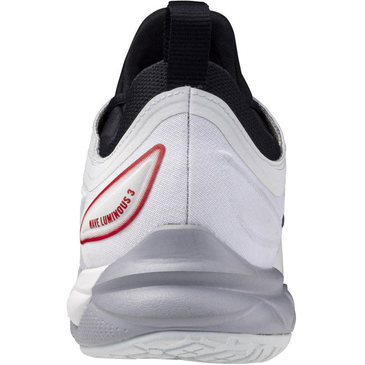 mizuno wave luminous 3 blanc gris noir rouge