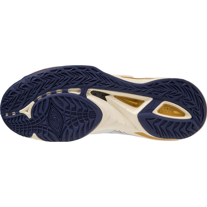 mizuno wave mirage 5 blanc bleu or