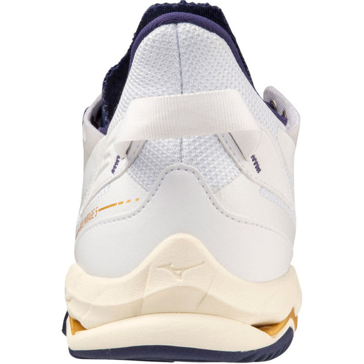 mizuno wave mirage 5 blanc bleu or