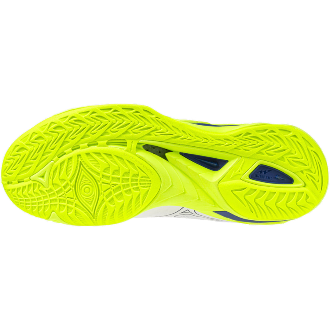 mizuno wave mirage 5 blanc jaune fluo bleu