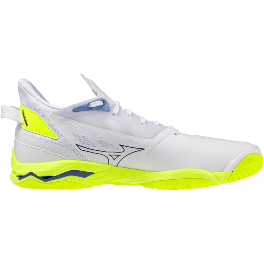 mizuno wave mirage 5 blanc jaune fluo bleu