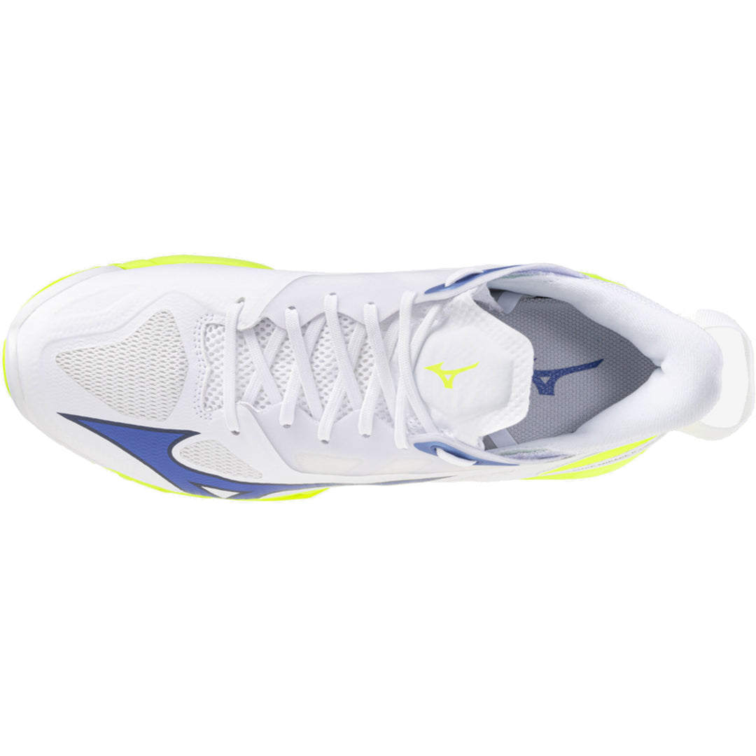mizuno wave mirage 5 blanc jaune fluo bleu